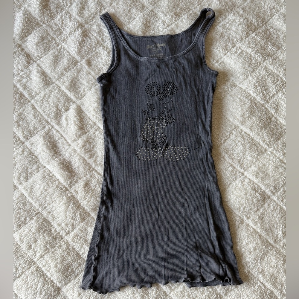 Walt Disney Collection Charcoal Tank Top with Iconic Character Design Mickey